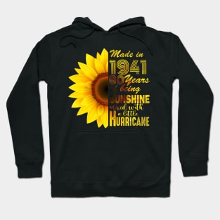 Vintage 1941 Sunflower 80th Birthday Awesome Gift Hoodie